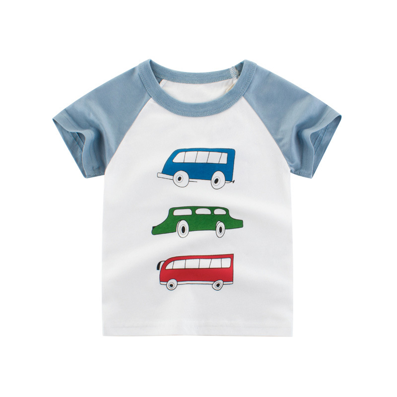 Zomer Koreaanse Stijl Baby Jongens Mode Korte Mouwen Cartoon Patroon Tops Tee Puur Katoen T Shirts Kleding Voor kinderen