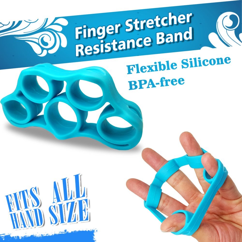 3 Levels Finger Stretcher Resistance Bands Finger Grip Exerciser Hand Grip Trainer Rings for Relieve Pain Injury Rehabilitation