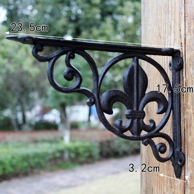 Cast Iron Craftwork Tabletop Triangle Support Frame Bracket Bookshelf Shelf Bracket Fixed Bearing Tripod: Hair tip bracket