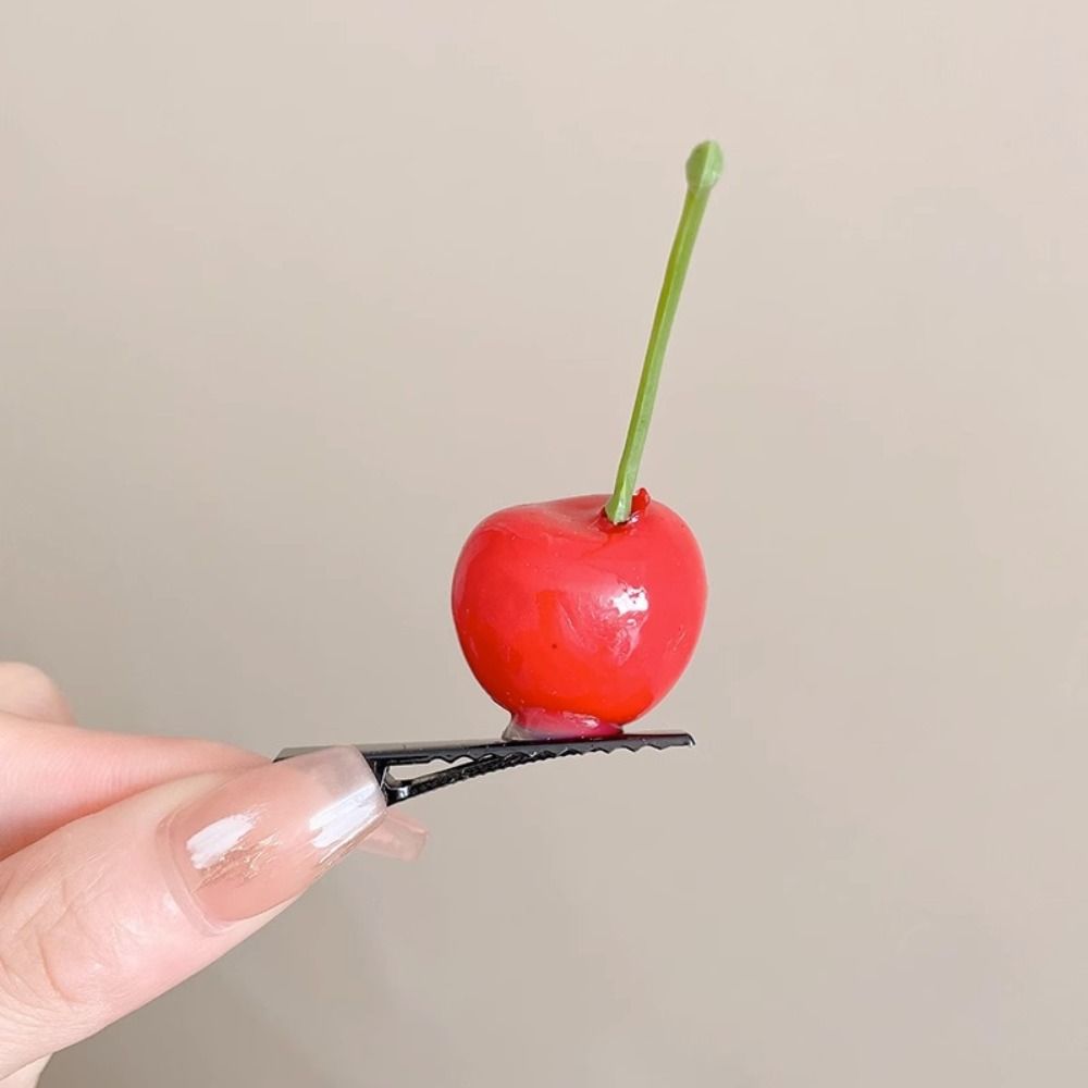 Pinzas para el pelo de frutas para niña, horquillas de cereza y fresa, pasadores laterales Kawaii, accesorios para el cabello, 1 piezas: Azul cielo