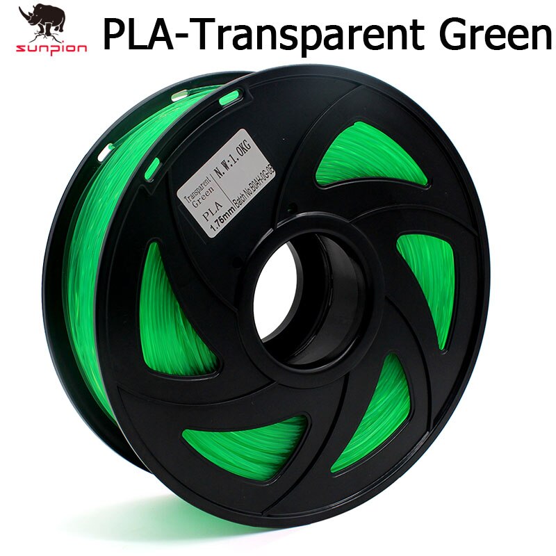 PLA 3D Printer Filament 1.75mm PLA 1.75 Filament 24 Colors White Dimensional Accuracy +/- 0.05 mm, 1kg / Spool: Transparent Green