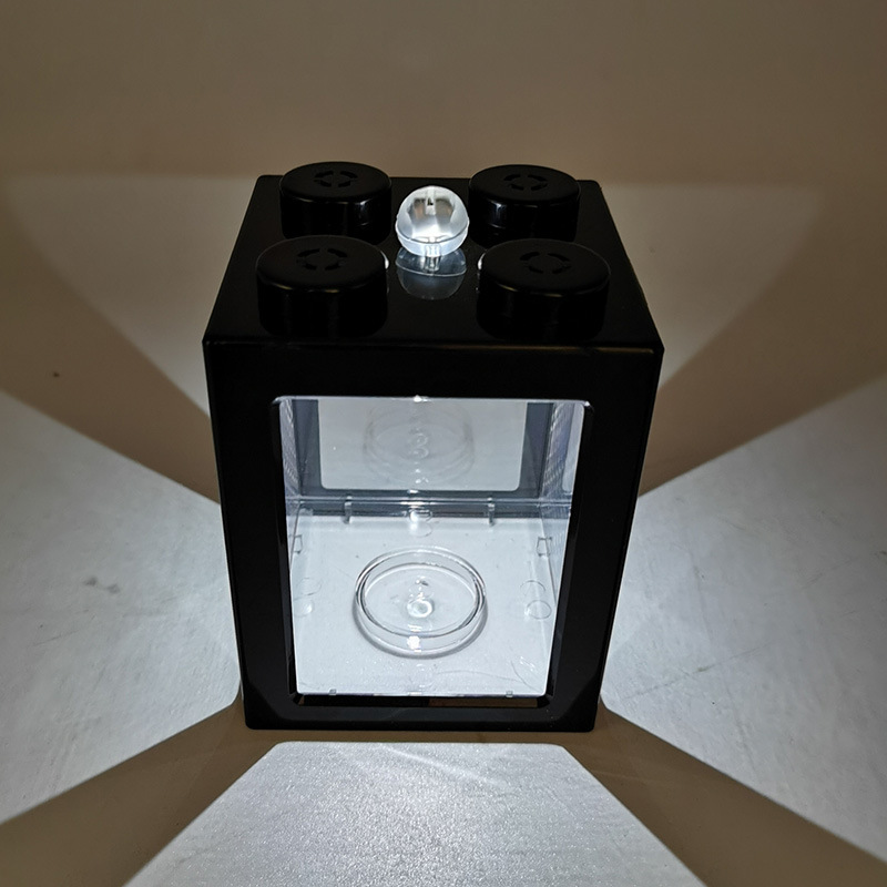 Office desktop small ecological fish tank ornamental shrimp tank ecological Mini Betta tank with light reptile accessories: Black cylinder