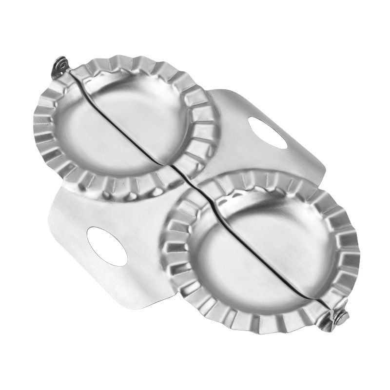 3 Pcs DIY Plastic Dumpling Maker Mould Hand Dough Press Dumpling Clip Dumpling Making Gadget Kitchen Pastry Tools Accessories: sliver-metal B