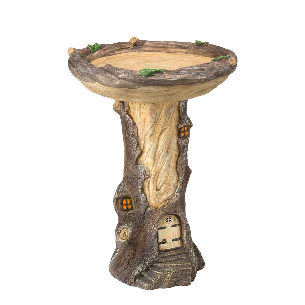 Bird Bath Garden Bird Feeder Natural Resin Drinking Tool Decorative Craft Bird Drinking Fountain Bird Water Feeder Garden Decor: 3