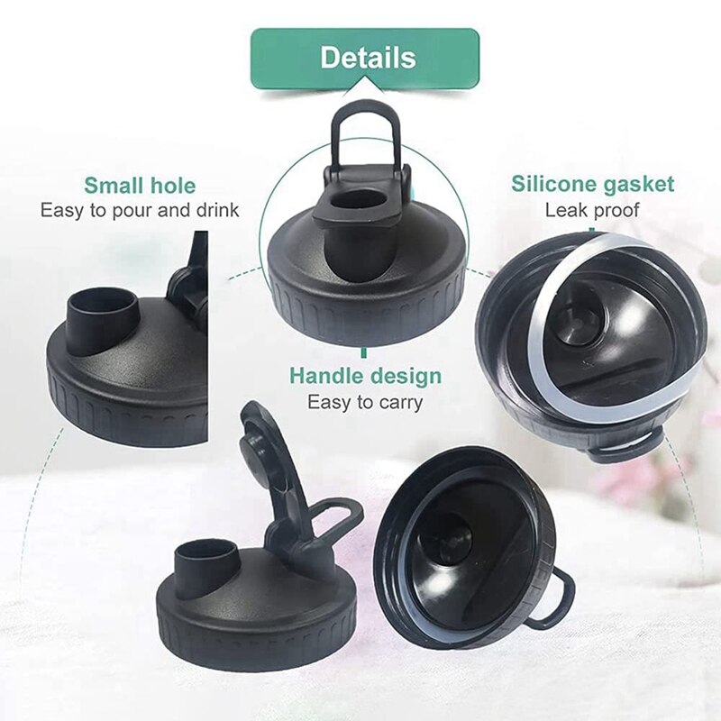 Flip Cap Lids-Leak Proof Seal with Handle Innovative Flip Cap-Easy Pouring Spout​Mason Jar Flip Cap Lids with Handle