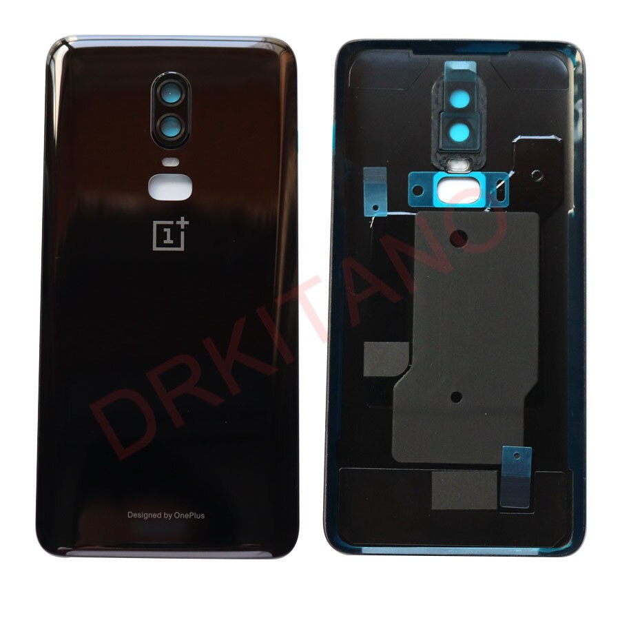 Original Back Glass Cover Oneplus 6 6T Battery Cover Door One PLUS 6 Housing Rear Panel Case Oneplus 6T Back Battery Cover: 6-Bright Black