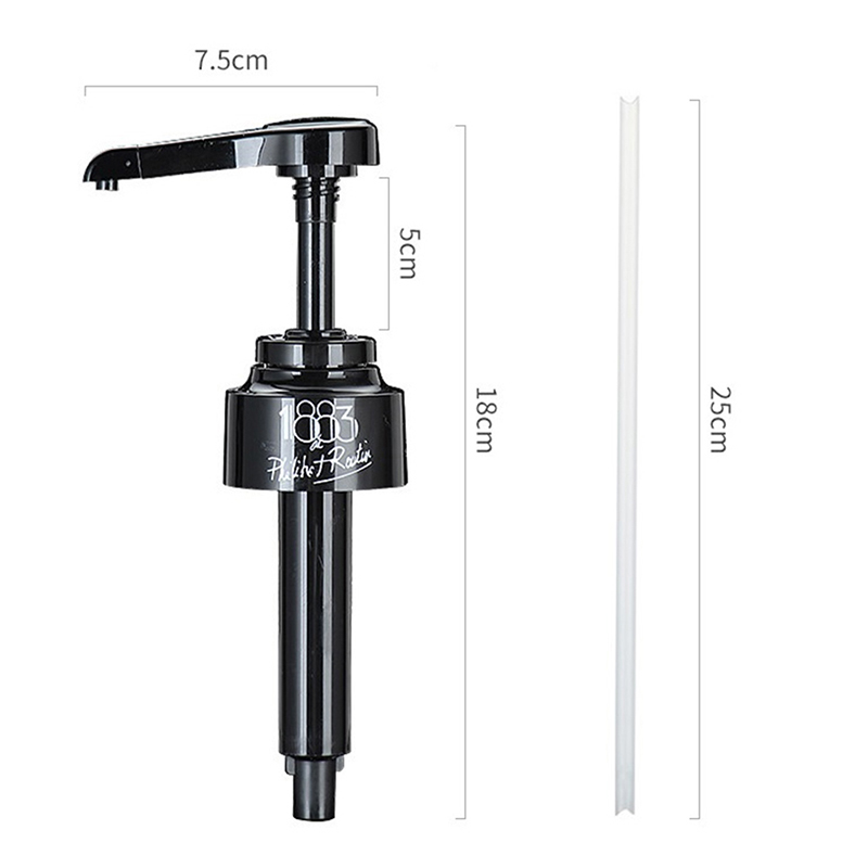 Coffee 1 Liter Dispenser Syrup Pump Black Liquid Dispenser for Syrup 10Ml Juice Bottle Dispenser Pump: Silver