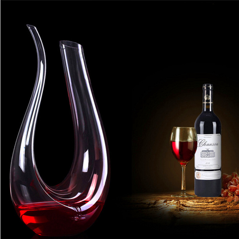 Red Wine Decanter Crystal Whiskey Set 1500ML U-Shaped Glass Decanter Bottle Para Vinho Aerator Luxury Pourer Separator Dispenser