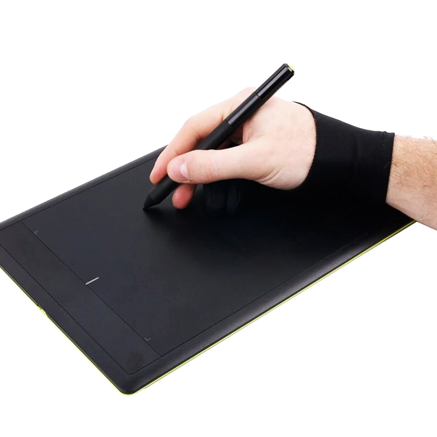 Gants de dessin à 2 doigts pour artiste , Anti-salissure pour tablette graphique, stylo de dessin, taille M, 4 pièces