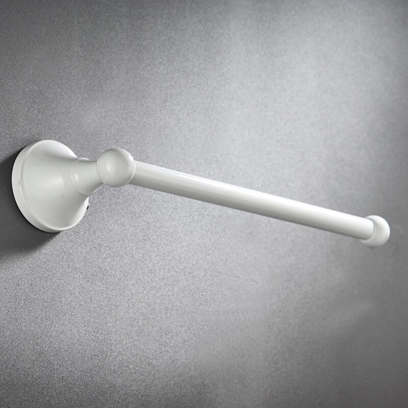 Donkergrijze handdoekhouder van messing, wandmontage, badkamer handdoekring, plank, keuken wc, lange papierrolhouder, grijs 29cm: Wit