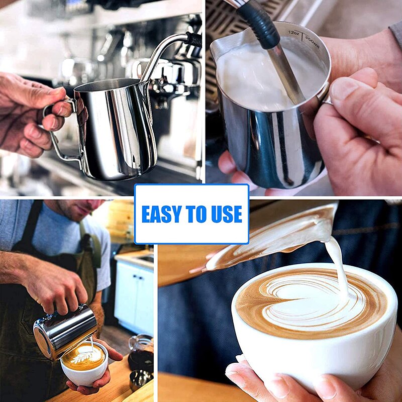 Roestvrijstalen melkopschuimkan espresso koffie barista ambachtelijke latte cappuccino melkopschuimer beker kan maker
