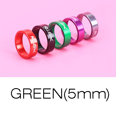 5mm 10mm Fiets Vork Wasmachine Stem Spacers Aluminium Fiets Headset Wasmachine Verhogen Stuur Aanpassing ring voor 28.6mm Headset: Groen