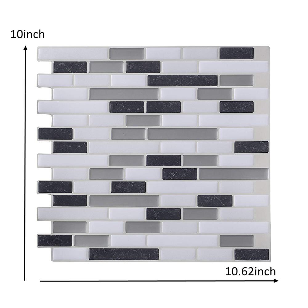 3D Mosaic WallSticker Backsplash DIY Kitchen Bathroom Wall Sticker Peel and Stick Tiles Home Decor Wall Sticker Vinyl 3D Tiles: T80702