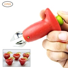 2 stk jordbærbærstængelblade huller ædelstensfjerner frisk frugt fjernelse frugtkerner køkkentilbehør madlavningsværktøj