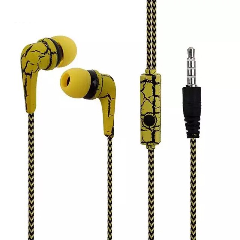 M & J-auriculares originales con de grietas en el hielo, para teléfonos móviles, con micrófono, para iPhone, Samsung, xiaomi: YELLOW