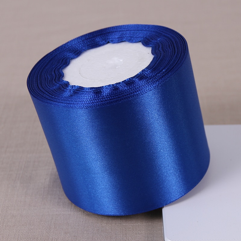 Royal Blue Silk Satin Ribbons 6-10-15-20-25-38-50mm Single Face Satin Ribbons Wedding Christmas Halloween Wrapping Ribbons