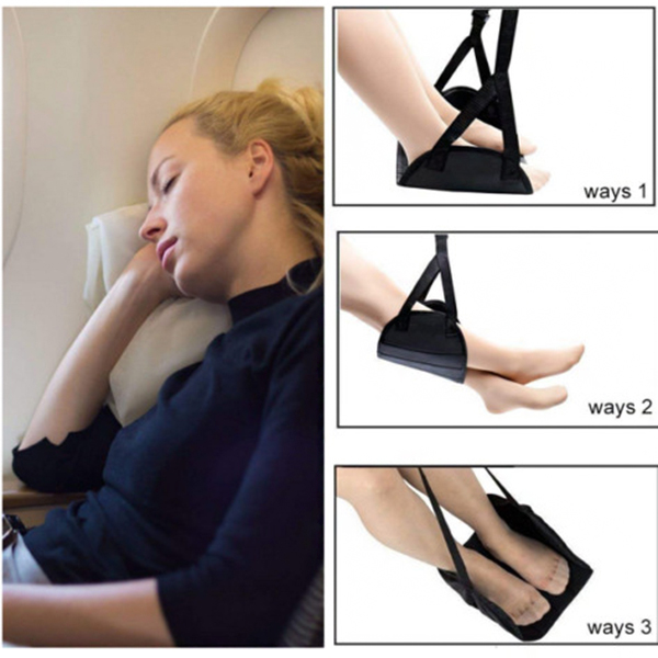 Portable Travel Airplane Foot Rest Made with Memory Foam Flight Hammock WXV