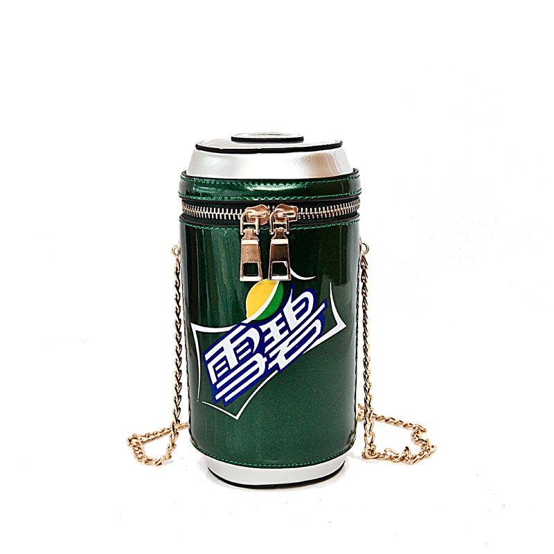 Cola dåser til kvinder skuldertasker til kvinder personlighed netværk crossbody taske til piger mini aftenpung sæk: Grøn 1
