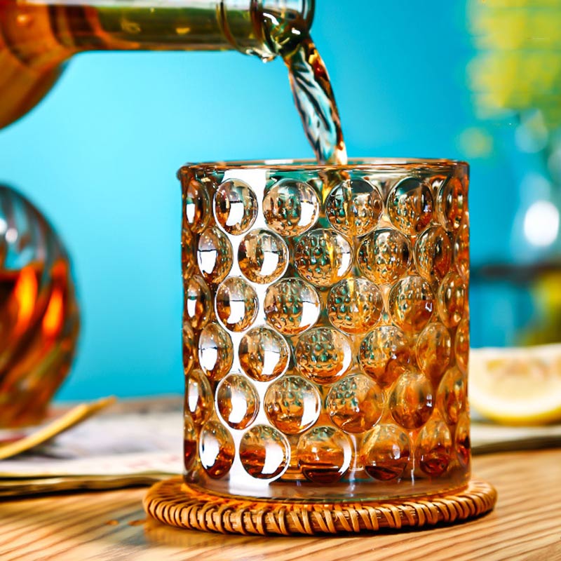 300ml Nordic Relief Pearl Point Whiskey Glass Heat Resistant Lead-free Home Coffee Mug Bar Club Voldka Cocktail Glass Drinkware