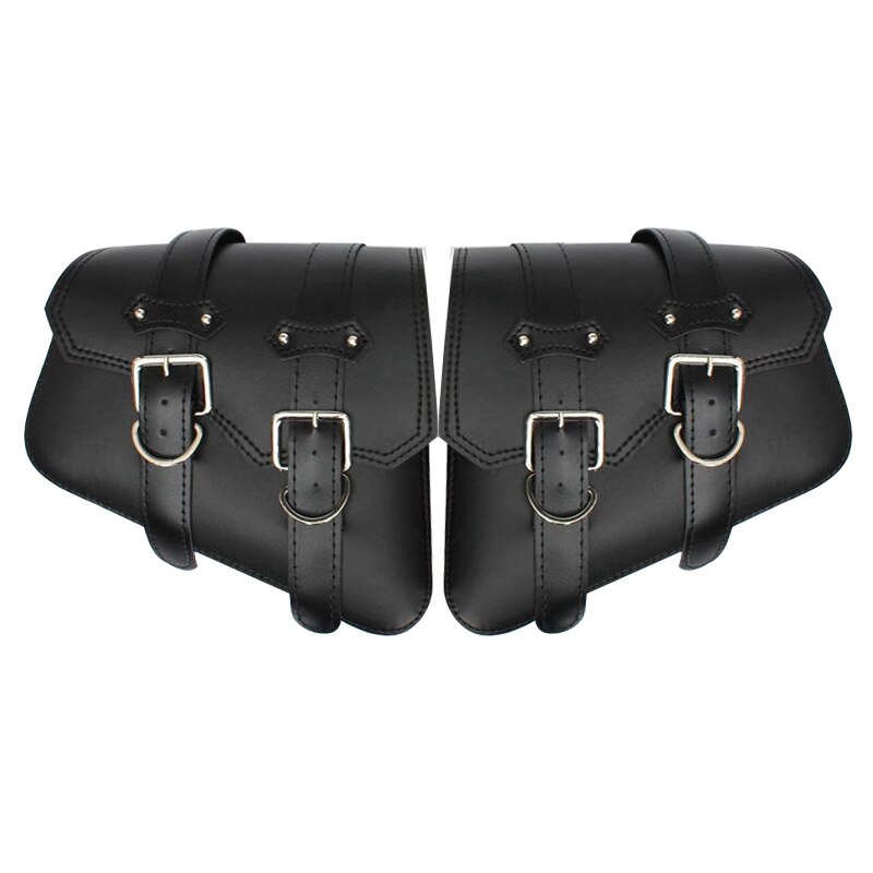 Sacoches de moto en cuir PU, sacoche à outils latérale, bagage, pochette noire universelle: Default Title
