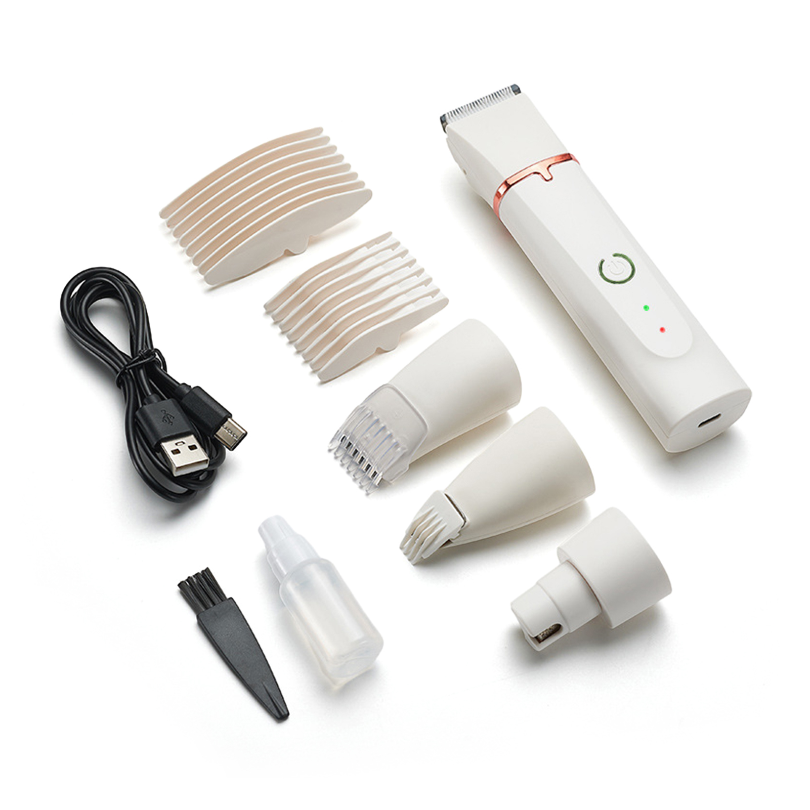 Professionele 4-in-1 Elektrische Pet Grooming Tool Set Hond Tondeuse USB Oplaadbare Huisdieren Kapsel Trimmer Scheerapparaat katten Levert: green