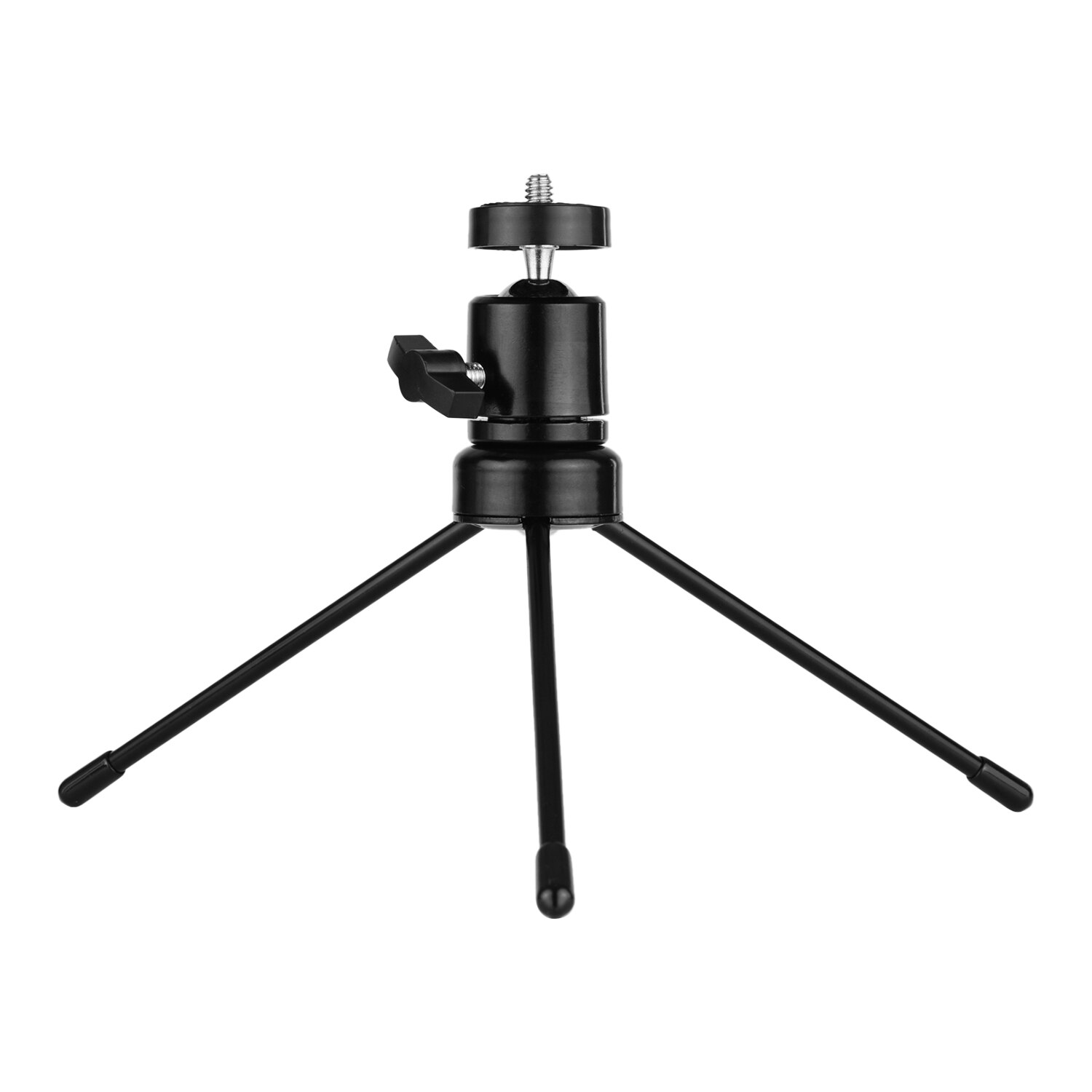 Kit de tripé cabeça redonda de mesa com rotação 360 graus, ranhura em formato de u com parafuso universal 1/4