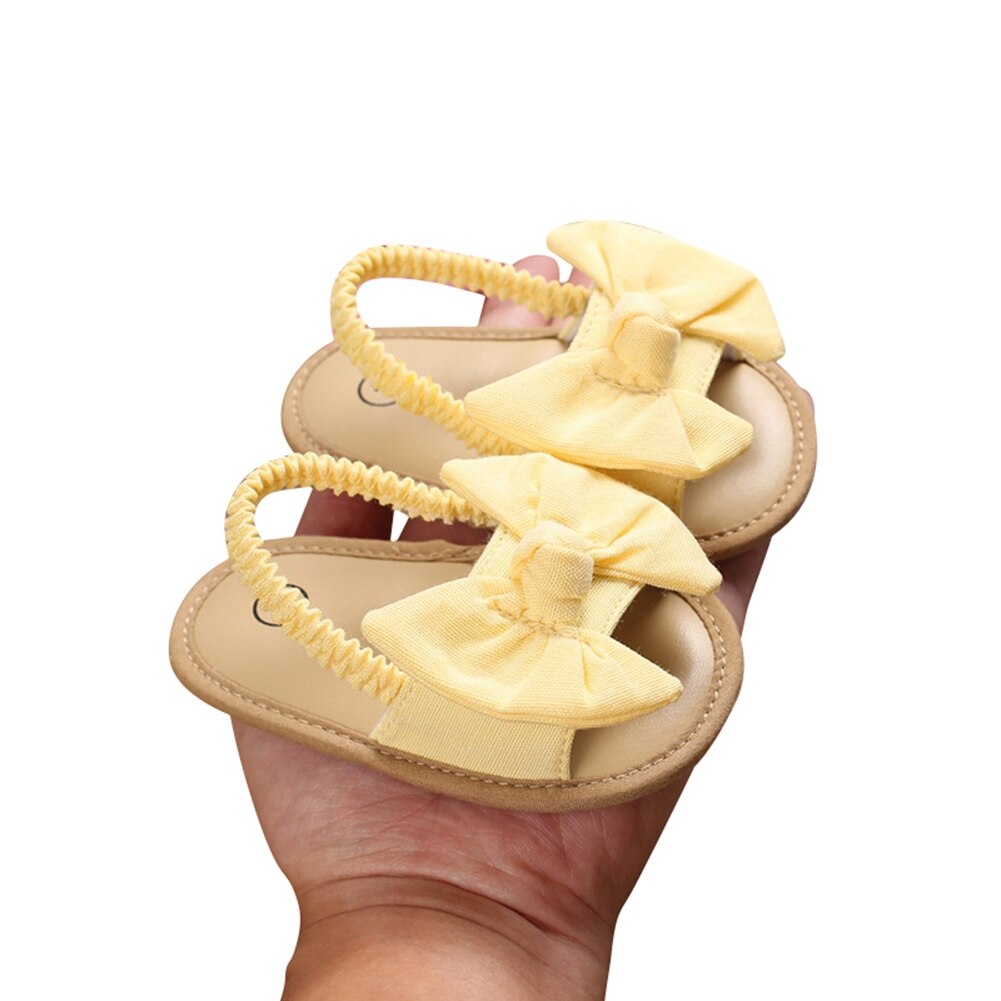 Baby Meisjes Boog Knoop Sandalen Zomer Zachte Zool Platte Prinses Jurk Schoenen Baby Antislip Babyschoenen