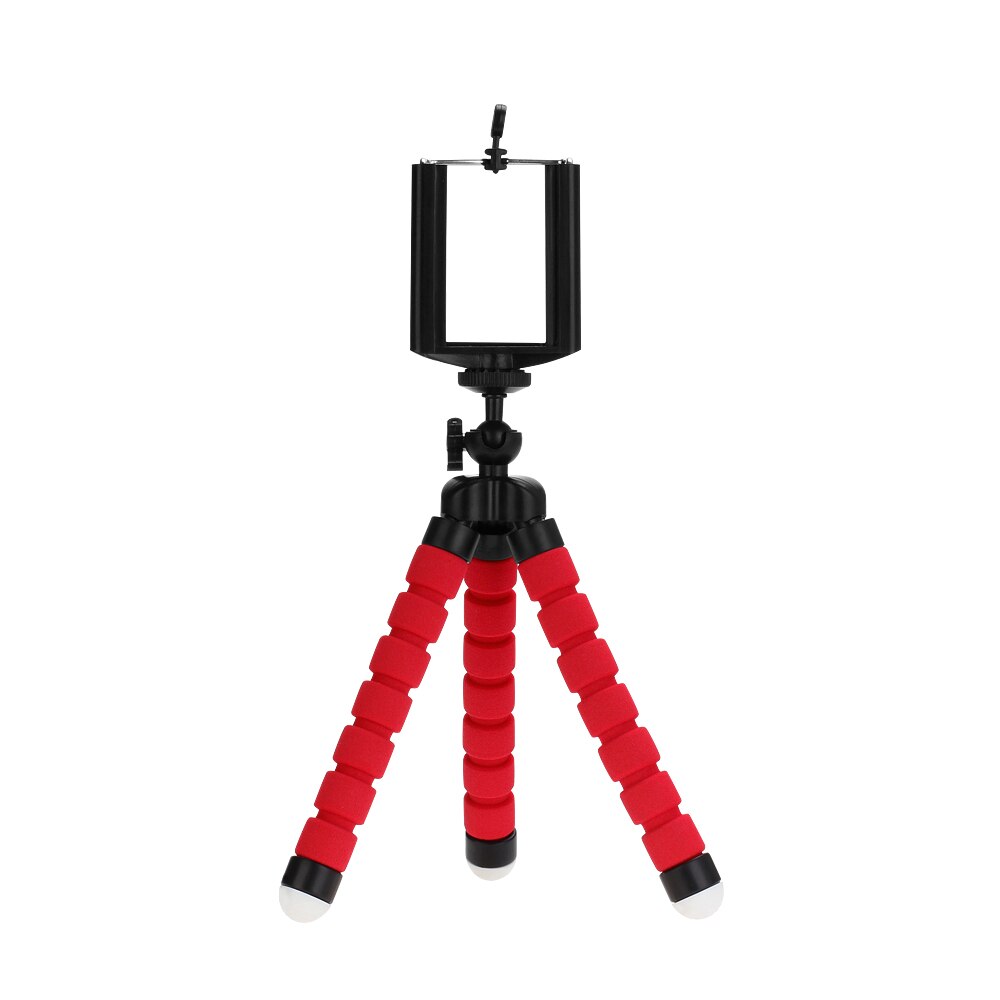 Mini Flexible Sponge Octopus Tripod Bracket for iPhone Samsung Xiaomi Huawei Mobile Phone Smartphone Tripod for Gopro 8 7 Camera: Red Tripod Set