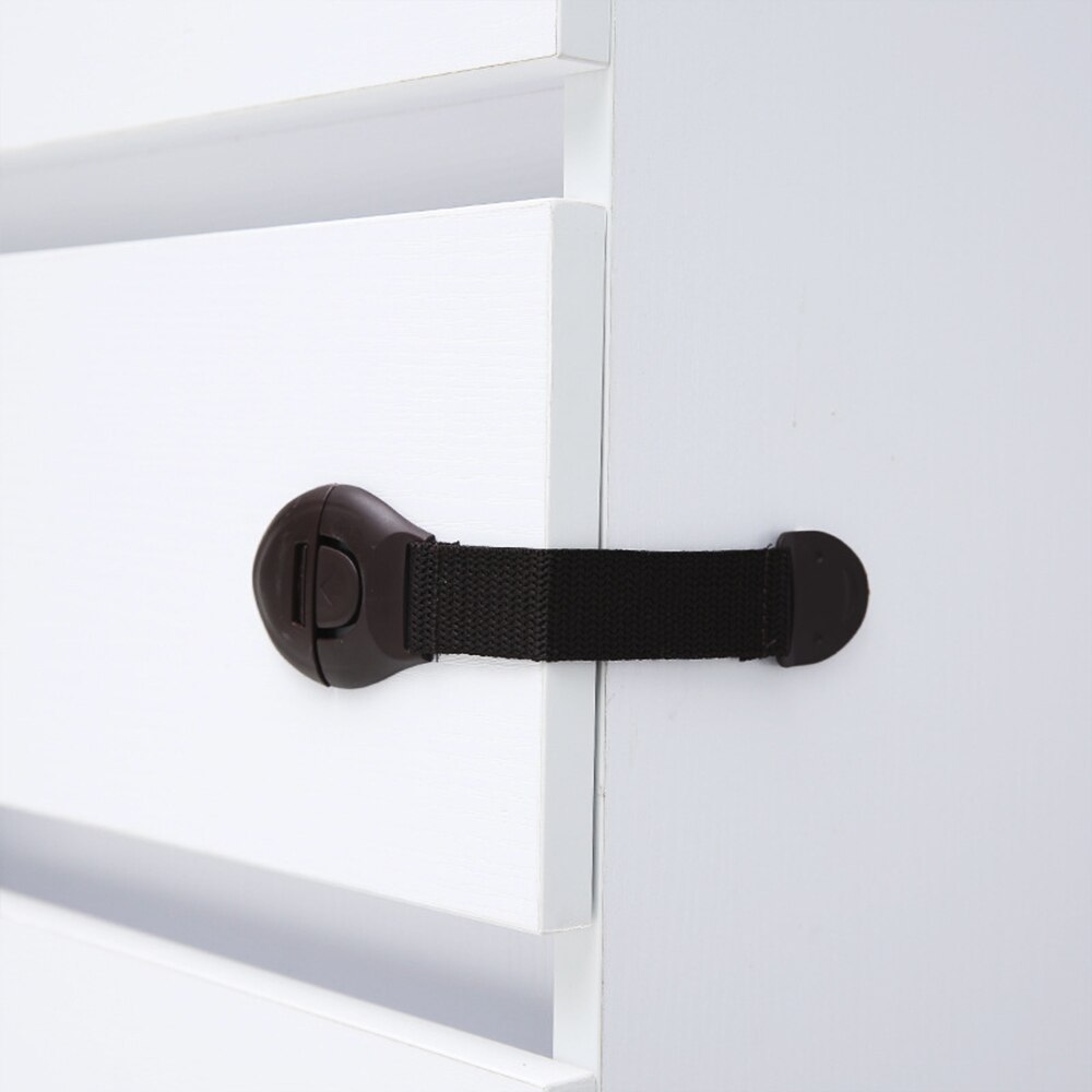 10pcs Child Baby Safety Lock Proof Security Protector Door Lock Kids Child Safety Products: Coffee