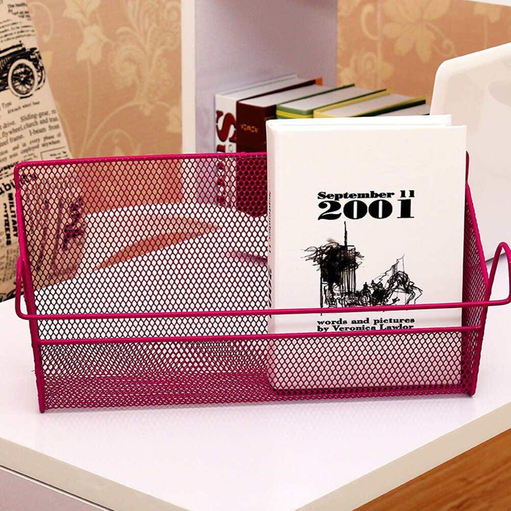 Metal Mesh Dorm Bedside Hanging Basket Wire Bookcase Shelf Rack Bunk Organizer