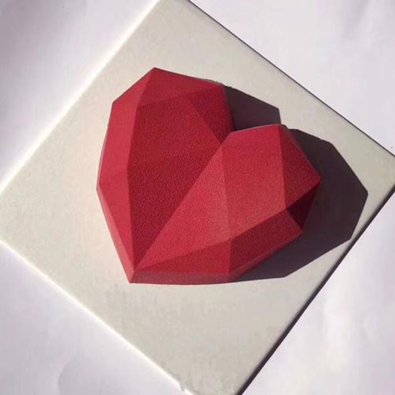 3D Diamant Liebe Herz bilden Silikon Formen Backformen Mousse Gebäck Nachtisch Formen