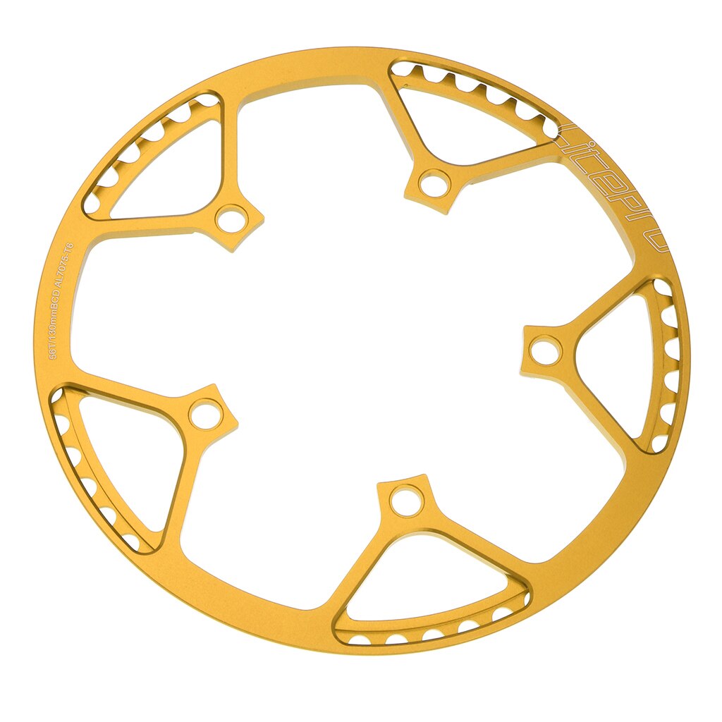 Bicycle Chainring Narrow Wide Chain Ring Sprockets Cranksets Guard Protector 130mm BCD - Bike Accessories: Gold 56T 