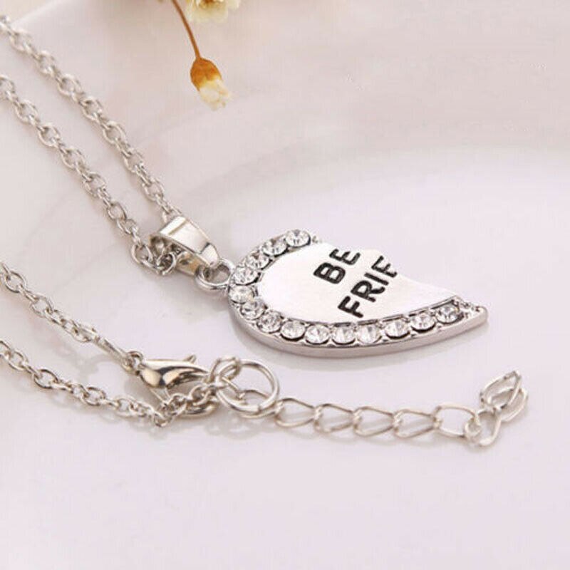Vrouwen Meisje Mode Ketting Beste Vrienden Bff Vriendschap Hart Strass Hangers Charm Ketting Sieraden