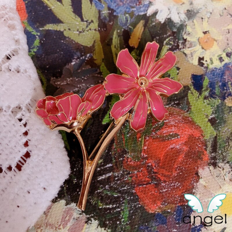 Huanzhi Vintage Elegante Jas Accessoires Metalen Shell Bloemen Dier Tulp Vlinder Broche Voor Vrouwen Partij Sieraden: N
