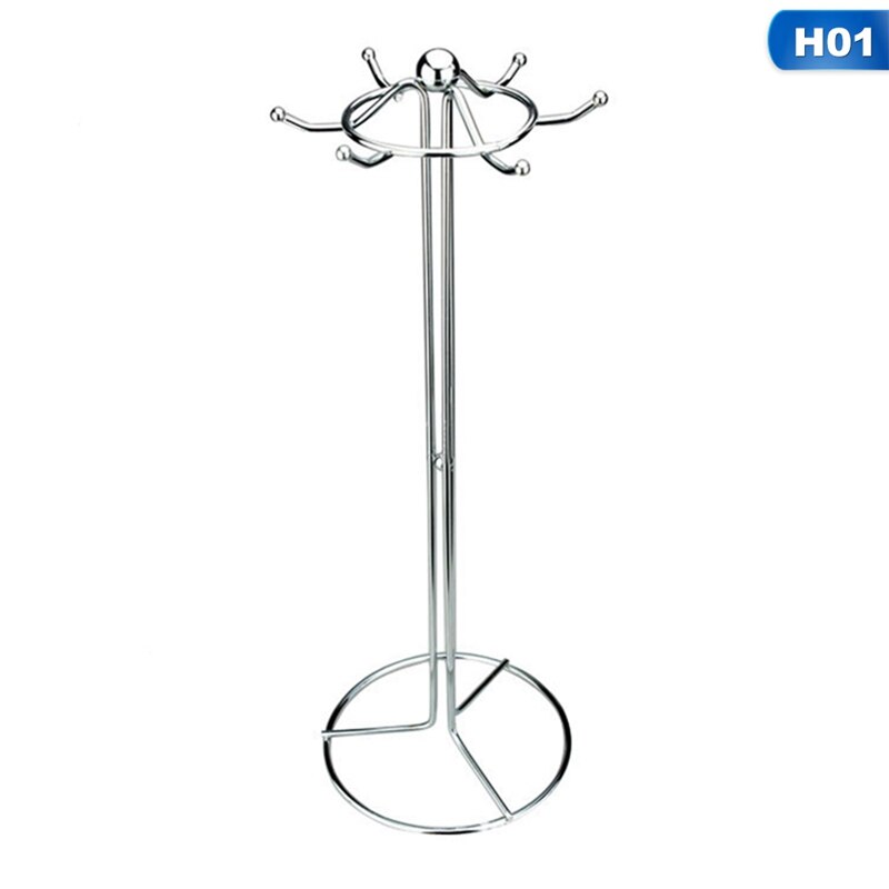 Roestvrijstalen keukenrek, multifunctioneel rek met 6 haken, rond kralenrek, lepelrek - rond rek keukenbenodigdheden: H01