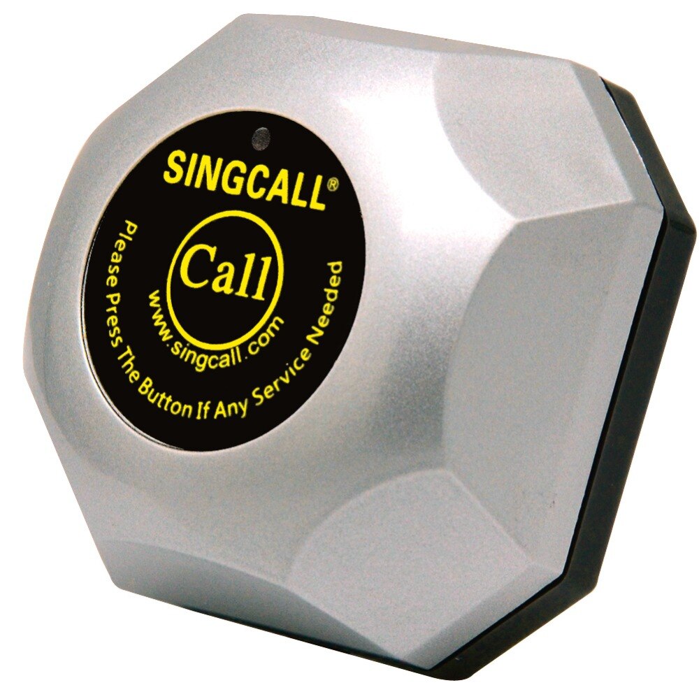 SINGCALL Wireless Paging System,Hamburger Pager, Single Pager Can Call the Number,with Removable Waterproof Base APE560 Silver