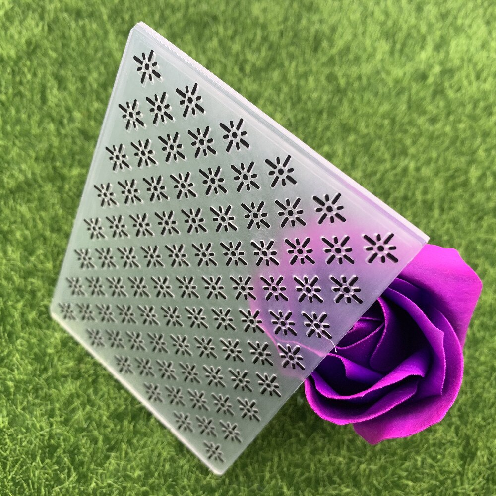 Shiny Star Flower Honeycomb geometric Plastic Embossing Folder For Scrapbook DIY Album Card Tool Plastic Template