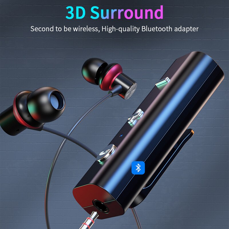 Essager Bluetooth 5.0 Receiver For 3.5mm Jack Earphone Wireless Adapter Bluetooth Aux Audio Music Transmitter For Headphone