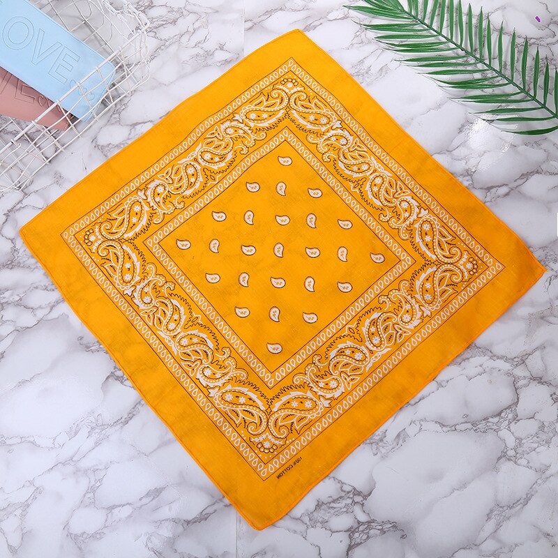 Pañuelo Unisex de estilo Hip Hop, banda de pelo negra para el cuello, gorros deportivos para muñeca, diadema de envoltura, pañuelos cuadrados: FJ14