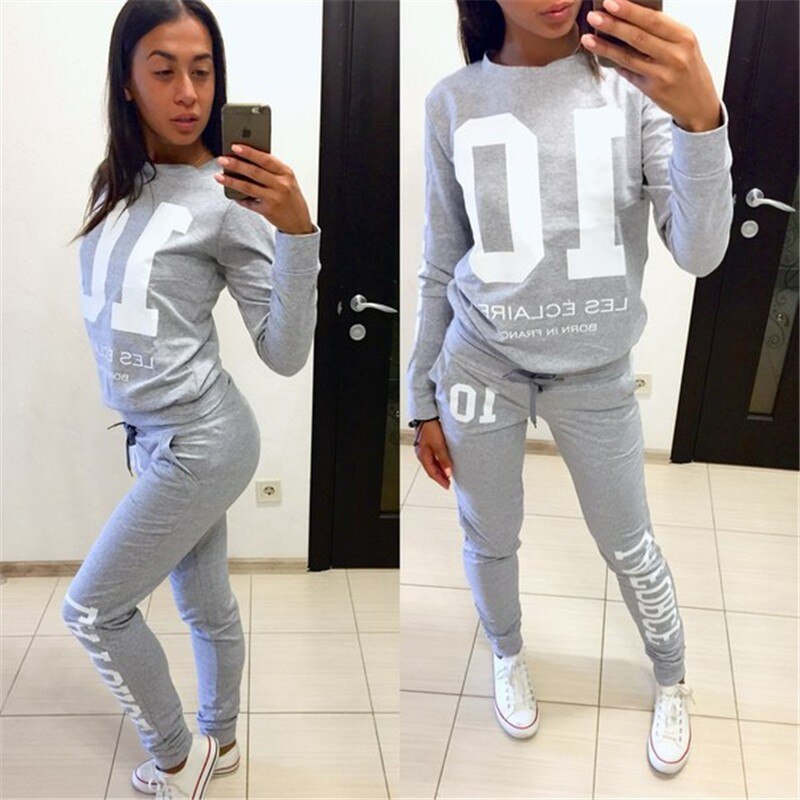 Number 10 01 Suit Set Women Tracksuit Two-piece Style Outfit Sweatshirt Sport Wear