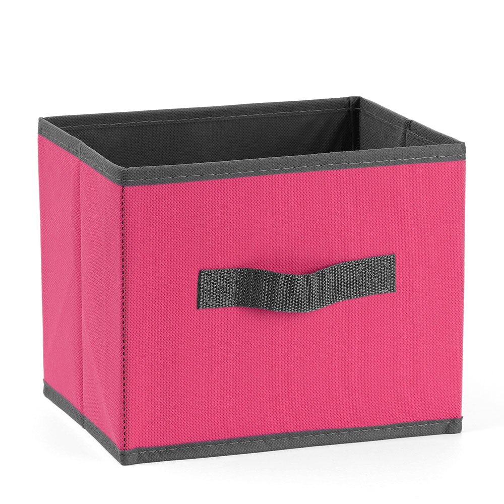 Canvas Foldable Square Felt Home Storage Collapsible Basket Bag Folding Box Nursery Underwear Magazine Organizer Laundry Basket: Rose red