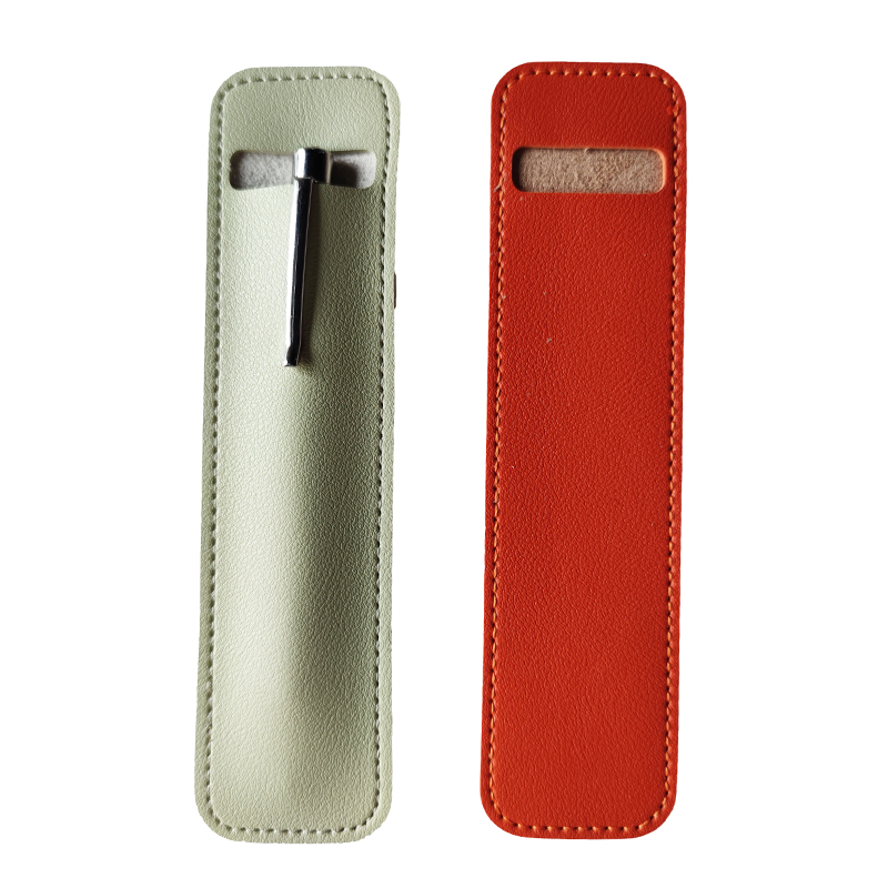 1 Pcs PU Leather Pencil Pen Case Pen Protection Cover Solid Color Hollow Simple Student Stationery Box