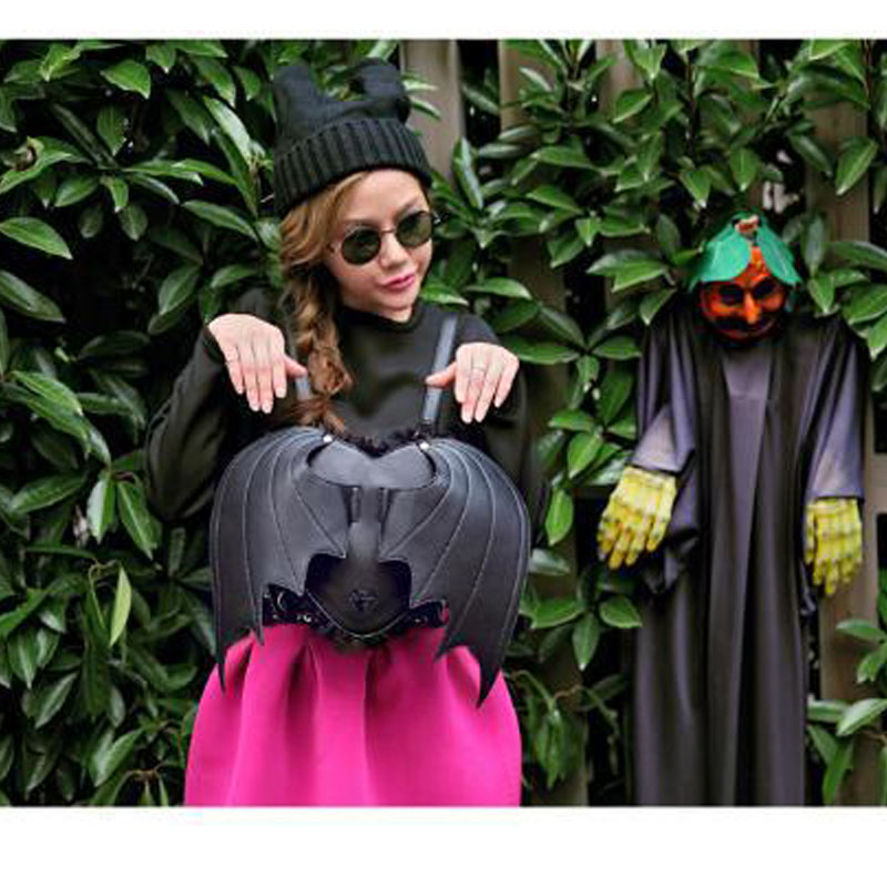 Sac à dos à ailes de chauve-souris pour femmes, Punk, , pour filles,