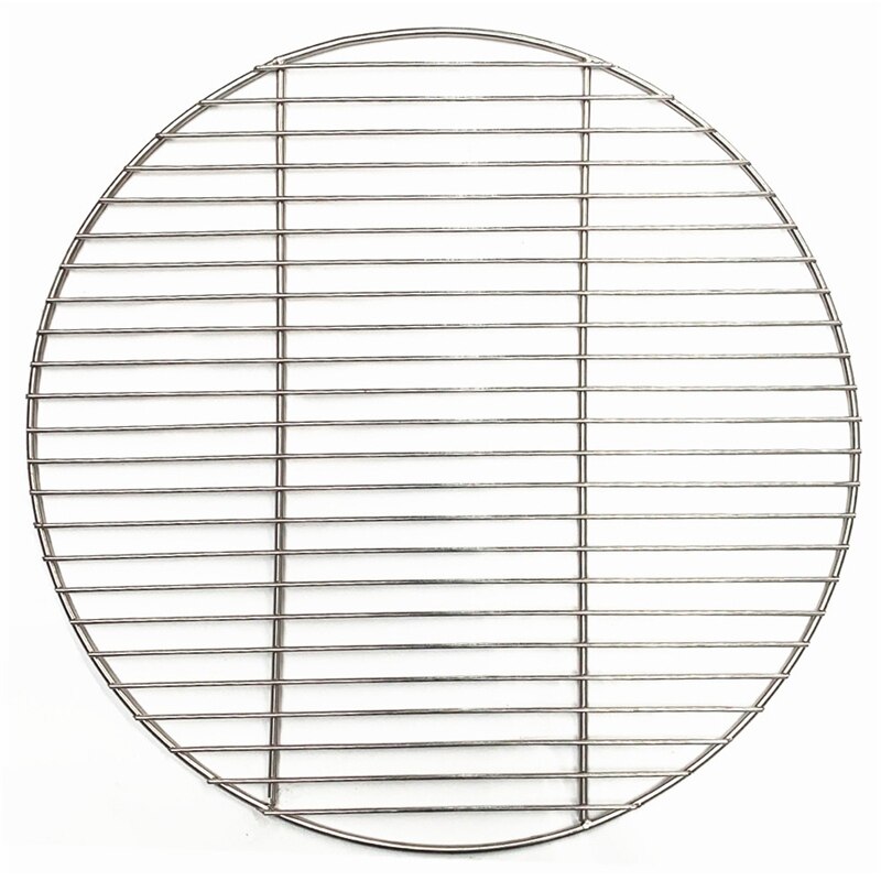 Non-Stick 304 Stainless Steel Round BBQ Mesh Mat Grid Home Roast Bacon Grill Tool Iron Nets Barbecue Accessories: 43cm Diameter