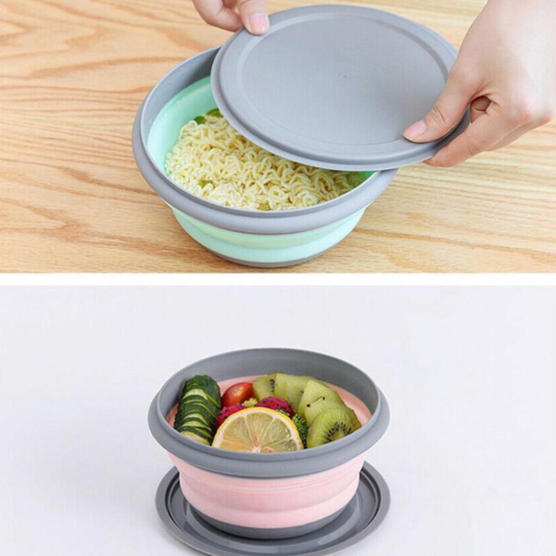 3Pcs Outdoor Reizen Camping Draagbare Siliconen Vouwen Kom Picknick Servies Compressie Bowls Cup Baby Lunch Voedsel Gerechten Platen