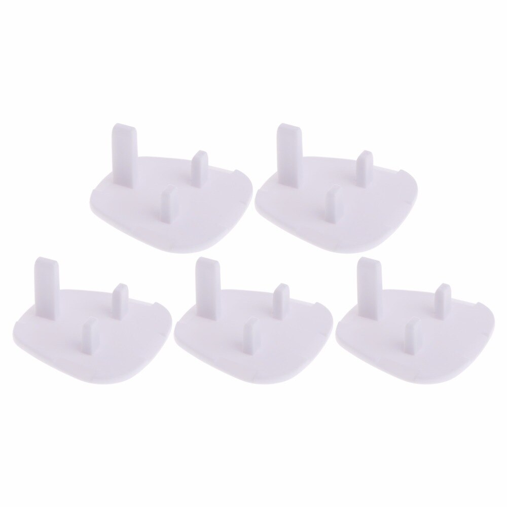 5 stuks britse stopcontactbeschermers voor baby's en kinderen, wit