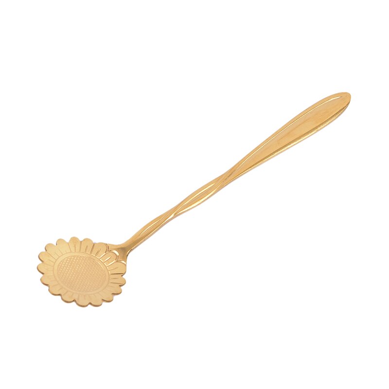 1pcs Stainless Steel Spoon Vintage Gold Flower Spoons Small Coffee Tea Spoon Fancy Sugar Dessert Teaspoon Bar Cafe Tableware: G