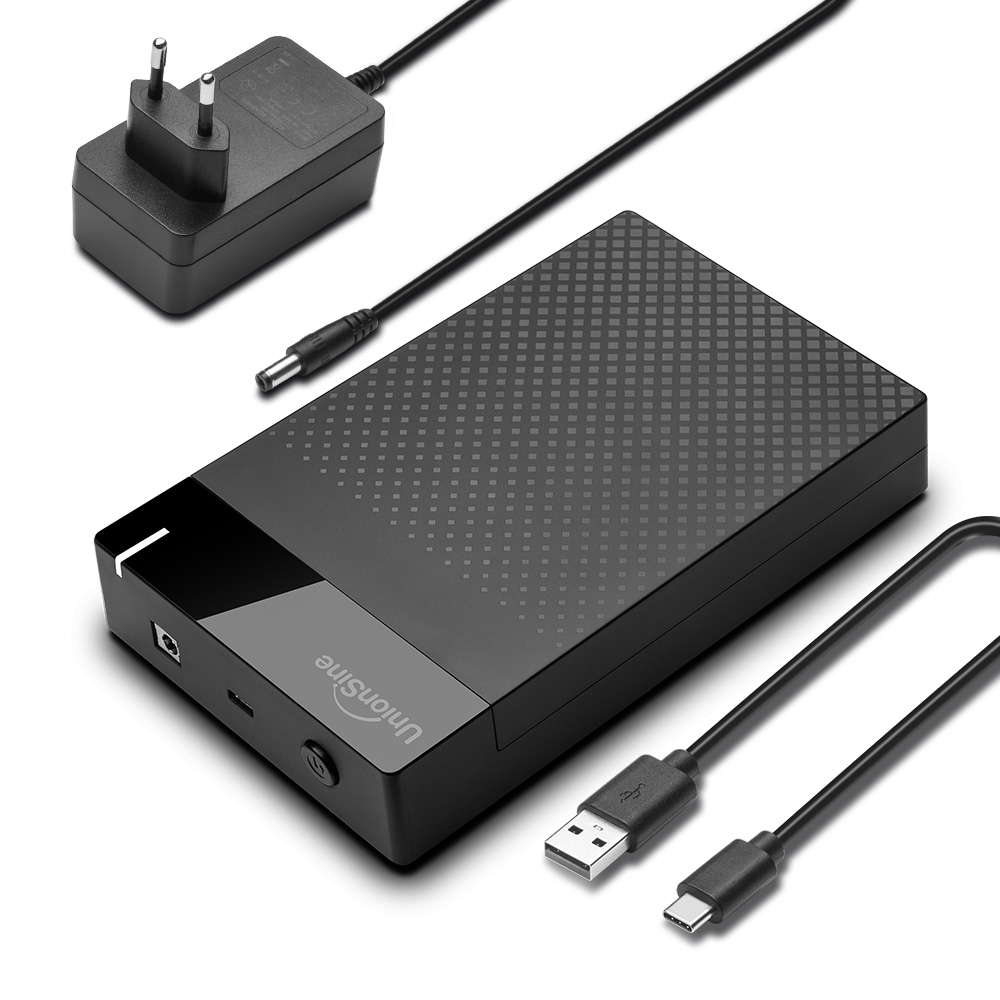 Unionsine 3.5 ''hdd caso sata para usb 3.1 tipo c adaptador gabinete de disco rígido externo para 2.5 "3.5" ssd disco hdd caso para pc: Default Title