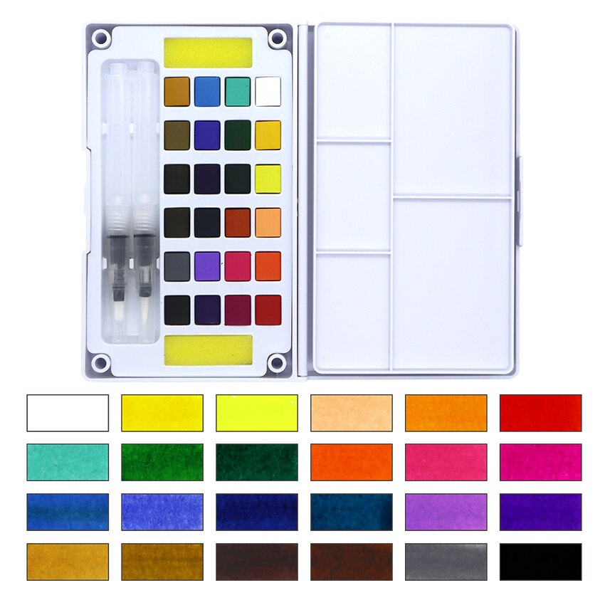 12/18/24/36 Kleur Transparant Effen Aquarel Draagbare Aquarel Verf Voor Kunstenaar Paining Art Supplies: 24Color