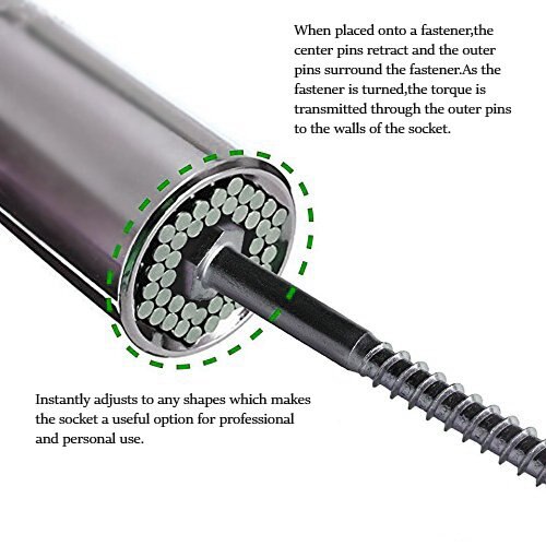 Universele Dopsleutel Set 1-3/4 ", auto/Auto Handgereedschap Reparatie Kit Met Power Boor Adapter Chroomvanadiumstaal Lichtgewicht
